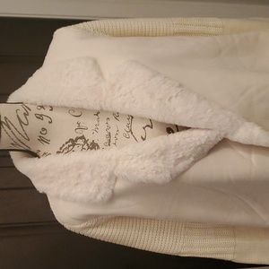 BELLDINI WHITE WOMEN'S SWEATER JAKET COAT OPEN FRONT SIZE M